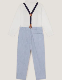Aiden 3-Piece Suit with Braces Blue