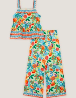 Alani Fruit Print Top & Trouser Set Yellow