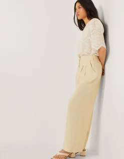 Alba Wide Leg Tailored Trousers Yellow