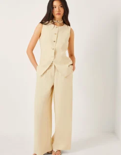 Alba Wide Leg Tailored Trousers Yellow