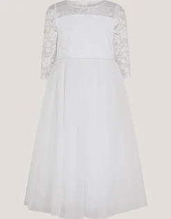 Alberta Rose Lace Communion Dress White