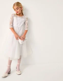 Alberta Rose Lace Communion Dress White
