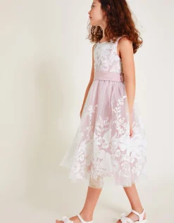 Alicia Embroidered Lace Maxi Dress Pink