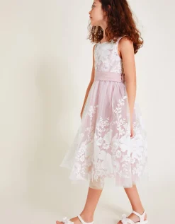 Alicia Embroidered Lace Maxi Dress Pink
