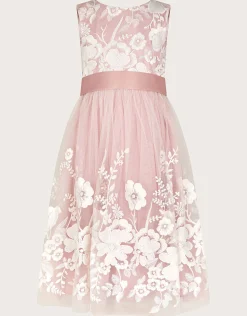 Alicia Embroidered Lace Maxi Dress Pink