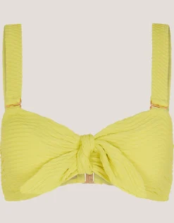 Alina Rib Bandeau Bikini Top Green