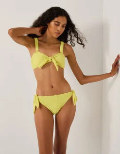 Alina Rib Bandeau Bikini Top Green