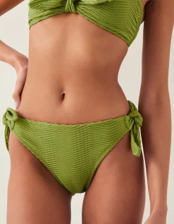 Alina Rib Tie-Side Bikini Bottom Green
