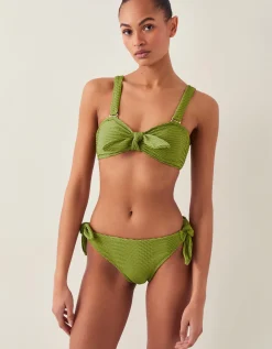 Alina Rib Tie-Side Bikini Bottom Green