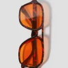 Amber Tort Aviator Sunglasses