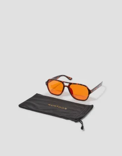 Amber Tort Aviator Sunglasses