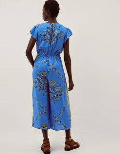 Amiee Floral Culotte Jumpsuit Blue