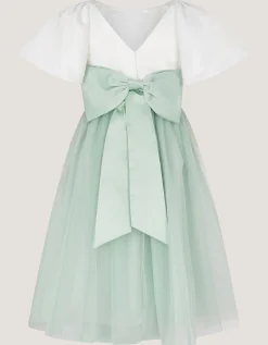 Angelica Bow Tulle Flower Girl Dress Green