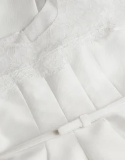 Angelina Lace Satin Party Dress Ivory