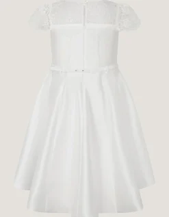 Angelina Lace Satin Party Dress Ivory