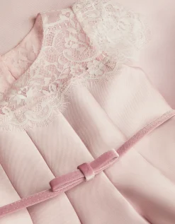 Angelina Lace Satin Party Dress Pink