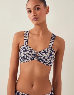 Ania Abstract Print Bikini Top Black