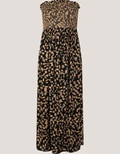 Ania Geometric Bandeau Dress Black