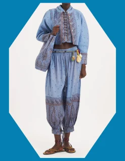 Antik Batik Johri Paisley Sarouel Trousers Blue