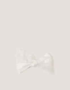 Appliqué Bow Hair Clip Ivory