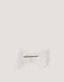 Appliqué Bow Hair Clip Ivory
