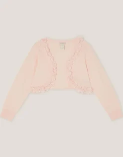 Appliqué Floral Cardigan Pink