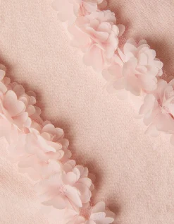Appliqué Floral Cardigan Pink