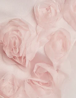 Appliqué Rose Party Dress Pink