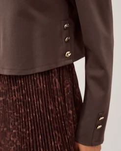 Archi Leopard Print Pleated Midi Dress Brown