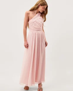 Arianna One-Shoulder Tulle Prom Dress Pink