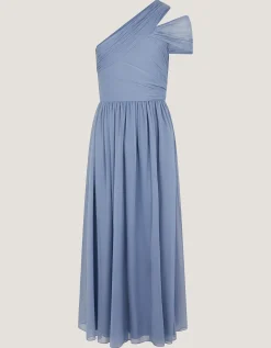 Arianna One-Shoulder Tulle Prom Dress Blue