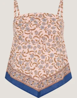 Ari Floral Scarf Bandeau Top Blue