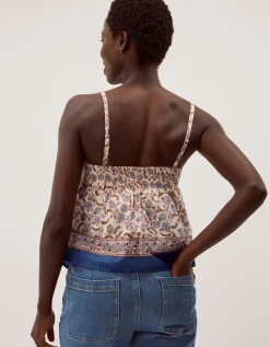 Ari Floral Scarf Bandeau Top Blue