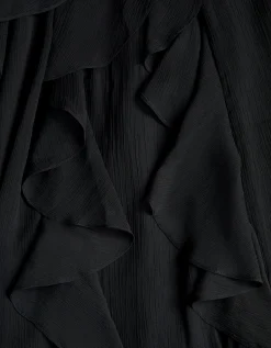 Arizona Halter Ruffle Prom Dress Black