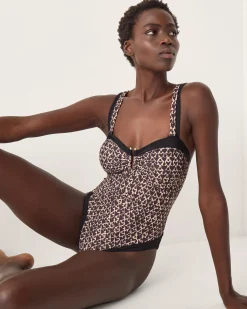 Arti Heart Print Swimsuit Black
