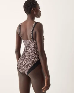 Arti Heart Print Swimsuit Black