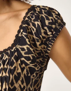 Arti Print Button Top Black