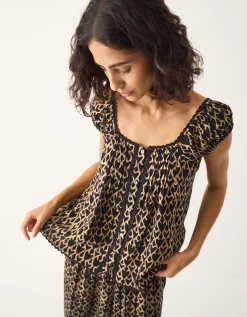 Arti Print Button Top Black