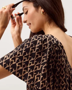 Arti Print Wide Leg Jumpsuit Black