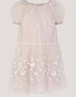 Astrid Appliqué Butterfly Swing Dress White