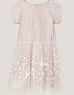 Astrid Appliqué Butterfly Swing Dress White