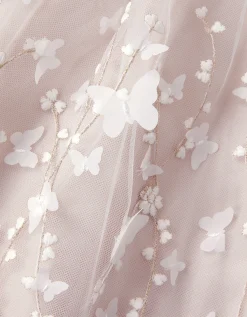 Astrid Appliqué Butterfly Swing Dress White