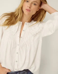 Auren Lace Collar Blouse White