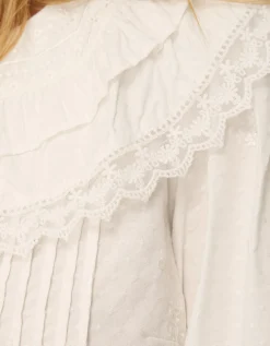 Auren Lace Collar Blouse White
