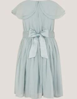 Ava Cape Sleeve Chiffon Bridesmaid Dress Green
