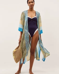 Ava Knit Beach Cover Up Blue