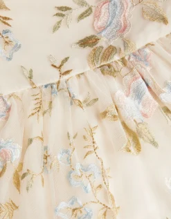 Azalea Ruffle Floral Embroidered Party Dress Multi