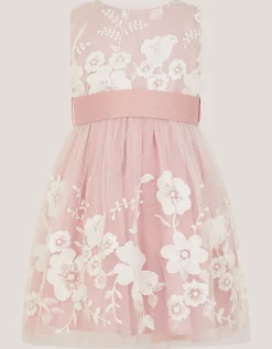 Baby Alicia Embroidered Lace Dress Pink