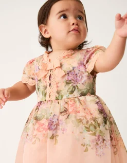 Baby Alma Floral Print Lace Dress Multi