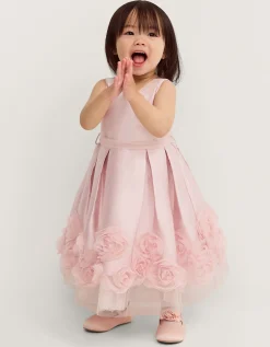Baby Appliqué Rose Party Dress Pink